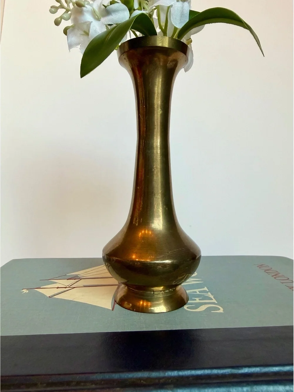 Vintage Solid Brass Bud Vase 5.5” Made in India Enesco Gold Brass Boho Decor